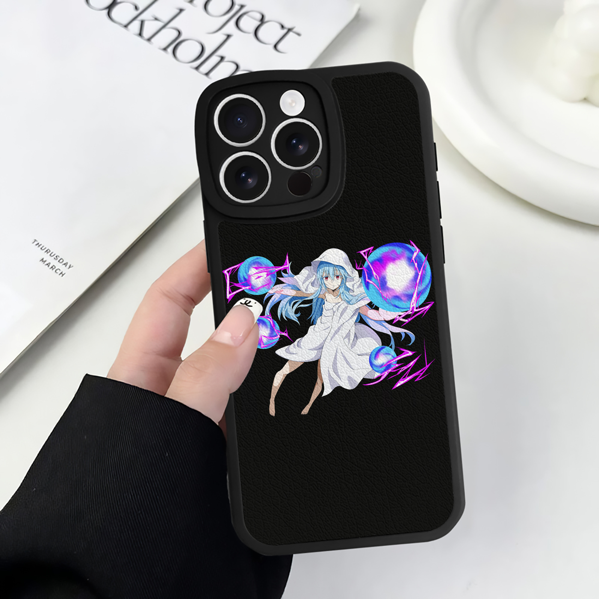 （画像用） 転スラ Regarding Reincarnated to Slime 【iPhone 16シリーズ対応】シリコンスマホケース（レザー調） 材質：シリコン